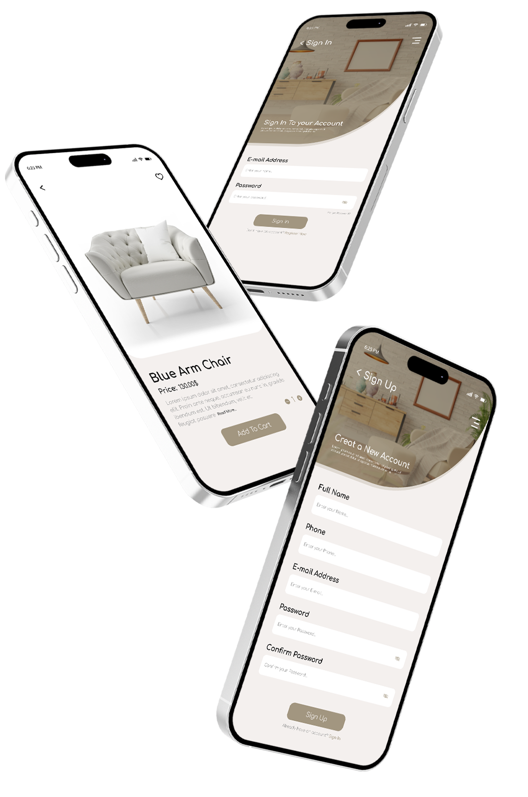 Sofa App app screens by AMC TAG